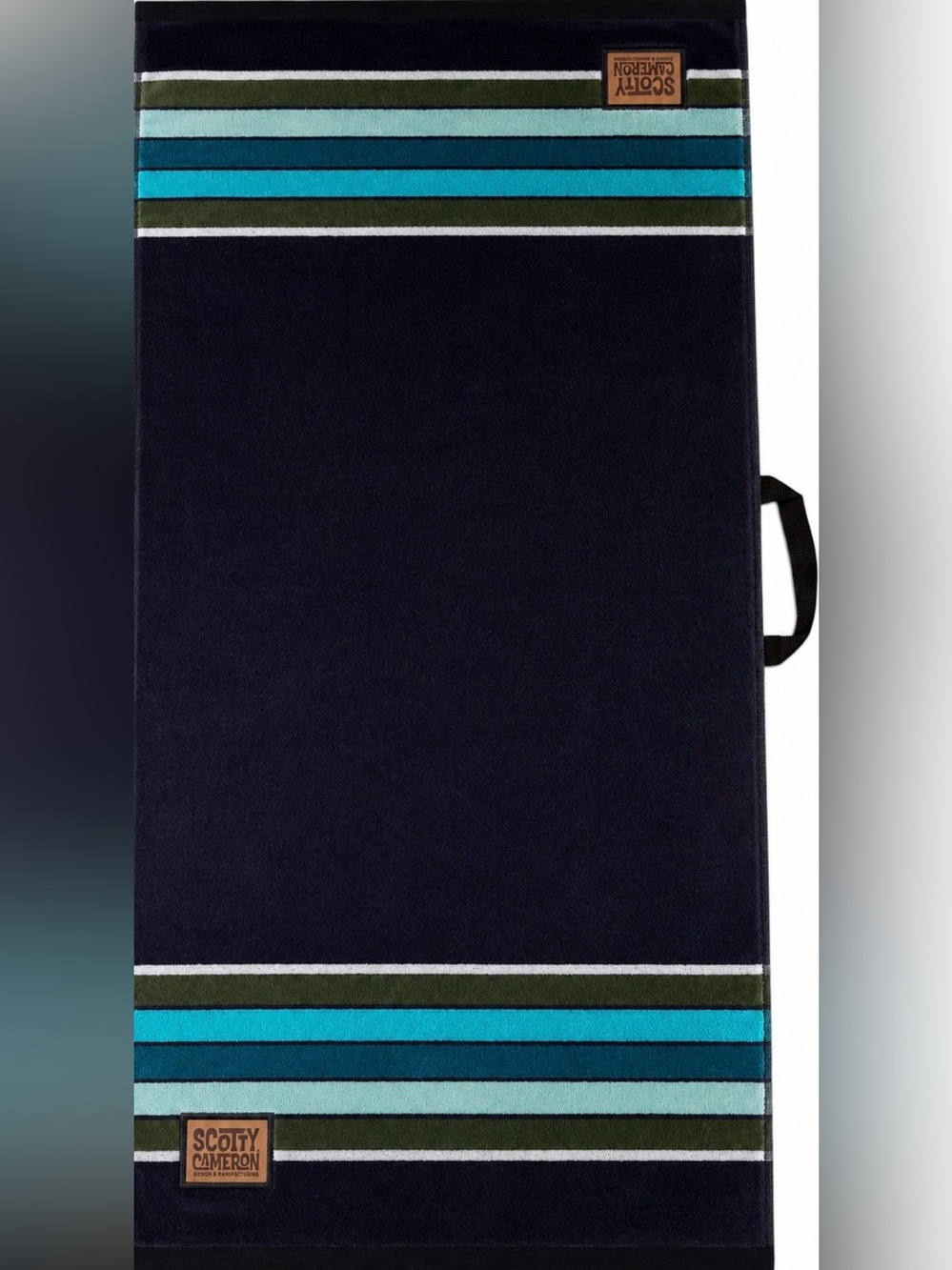 NWT SCOTTY CAMERON GALLERY Pacific Stripe Large Golf Towel Charcoal Olive Blue